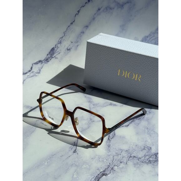 NEW Dior Mini CD O S7F Square Eyeglasses Frames in Brown - Picture 4 of 8